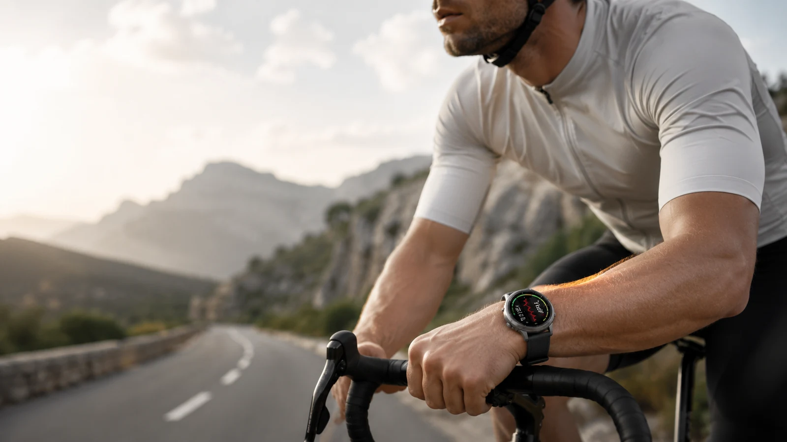 Illustration vélo montre cardio sans ceinture